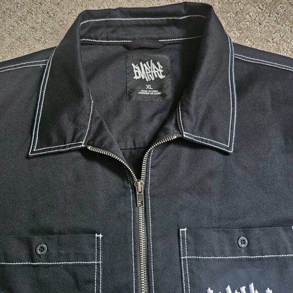 Empyre Amplify Black Zip Shirt Men's X-LARGE Short Sleeve Skateboard Streetwear - Picture 8 of 12